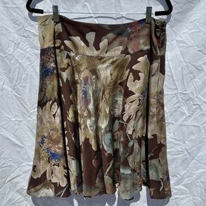 Floral 100% Silk Ralph Lauren Fully Lined Circle Skirt